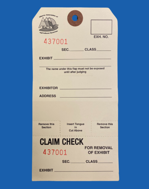 photo of exhibition entry ticket for sale with blue background