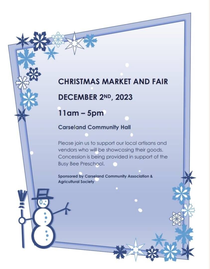 Christmas Market & Fair Carseland Ag Alberta Association of